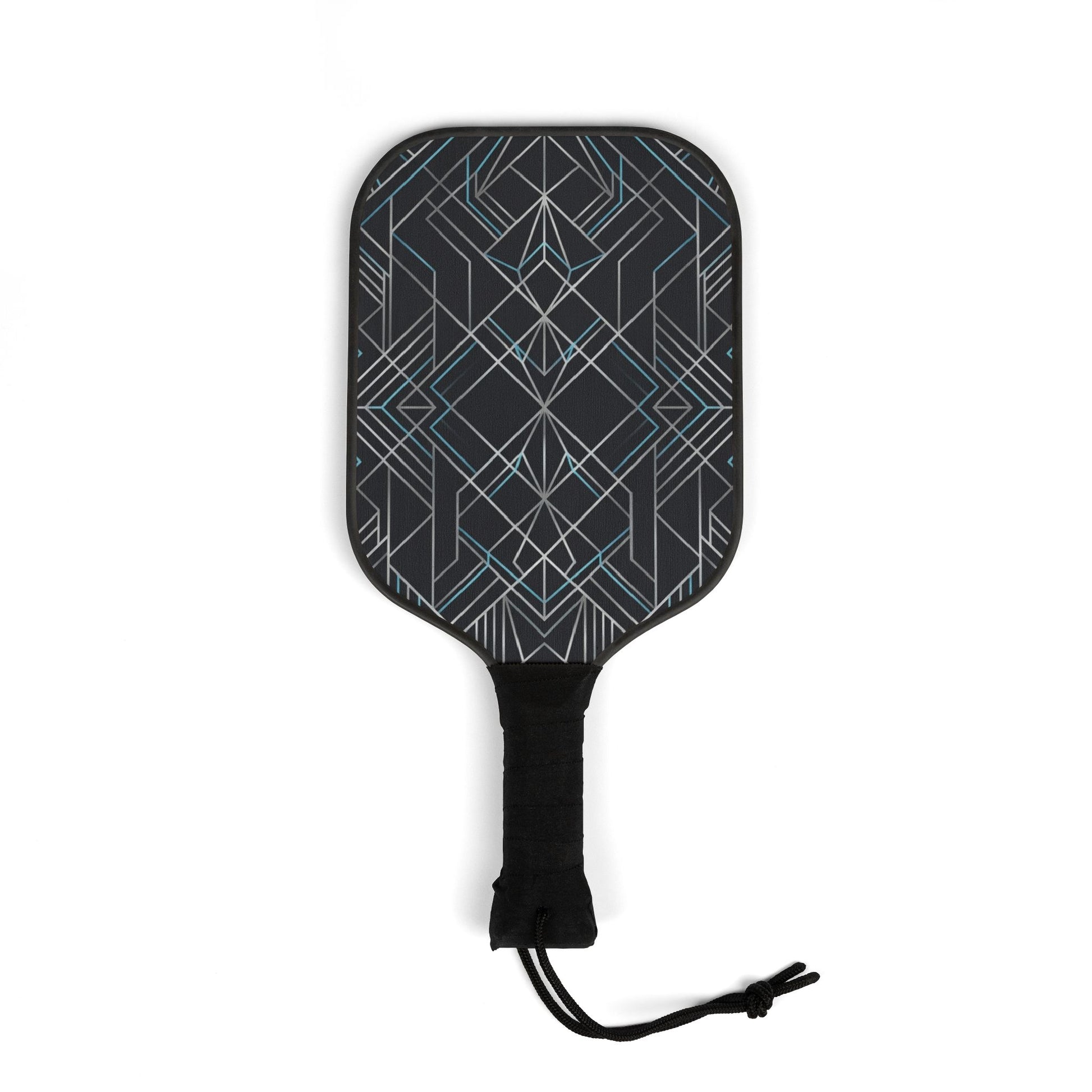 Geometric Black & Gray Ready-to-Play Pickleball Set