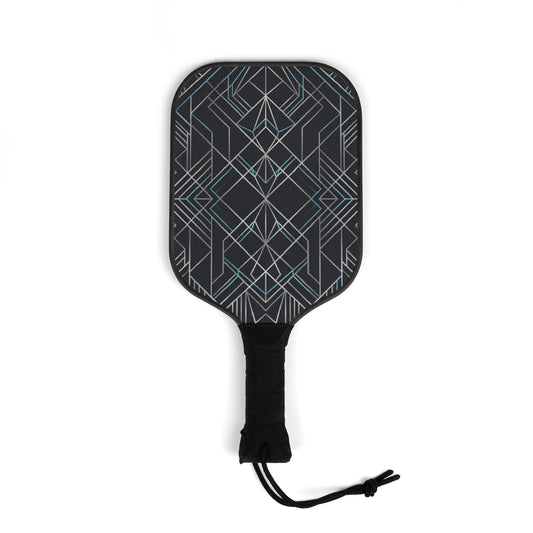Geometric Black & Gray Ready-to-Play Pickleball Set