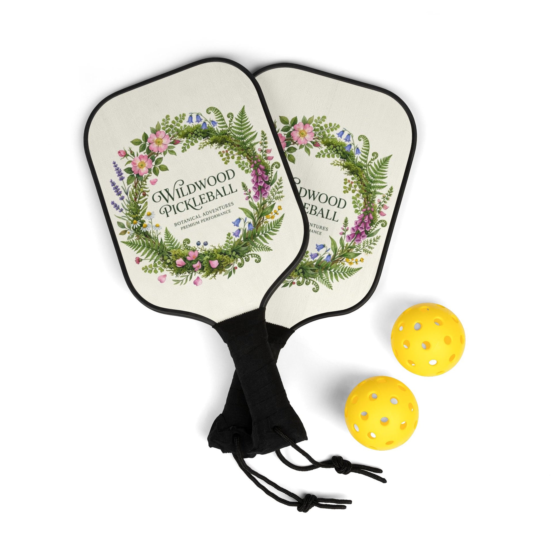 Wildwood Floral Wreath Ready-to-Play Pickleball Set — photo 2