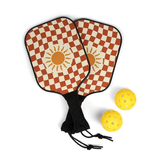 Retro Checkerboard Ready-to-Play Pickleball Set — photo 2