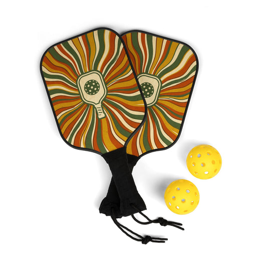 Retro Swirl Ready-to-Play Pickleball Set
