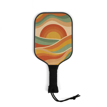 Retro Sunset Waves Ready-to-Play Pickleball Set