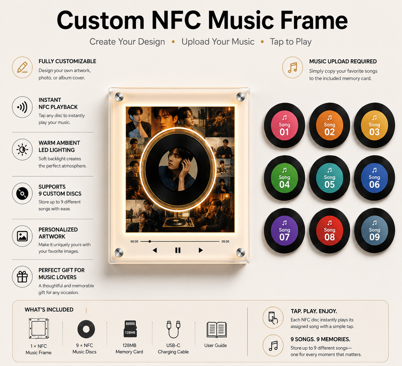 Personalized NFC Music Photo Magnet — photo 6