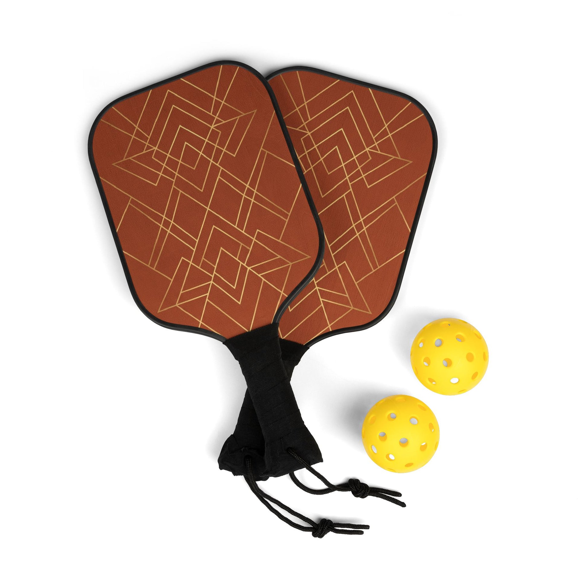 Geometric Rust Ready-to-Play Pickleball Set — photo 2