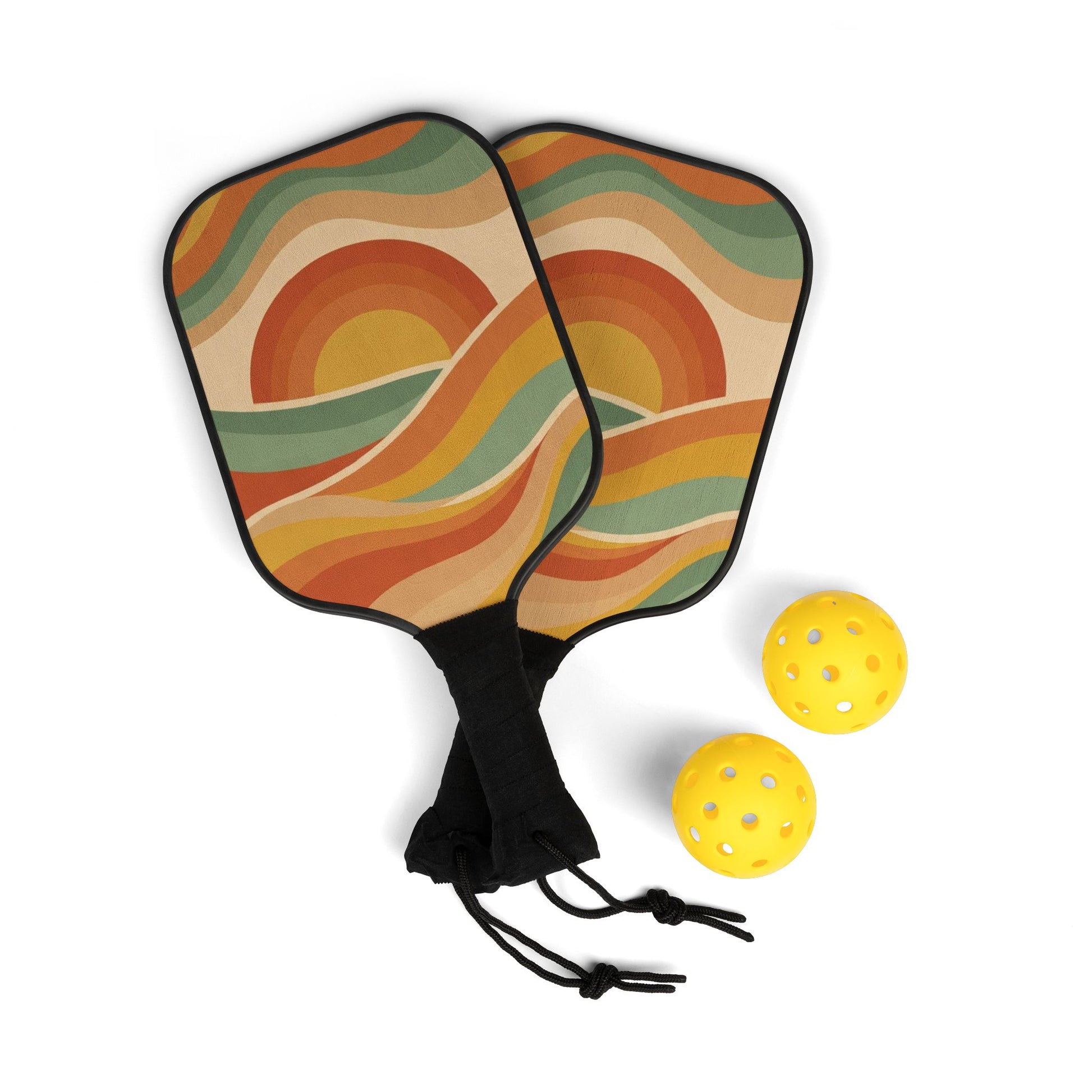Retro Sunset Waves Ready-to-Play Pickleball Set — photo 2