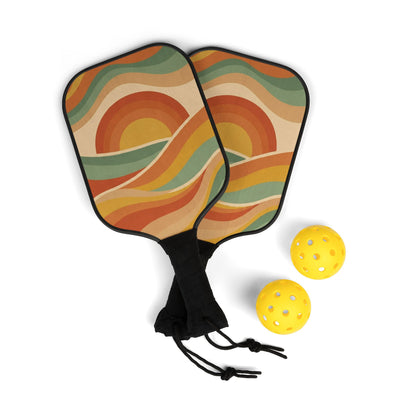 Retro Sunset Waves Ready-to-Play Pickleball Set — photo 2